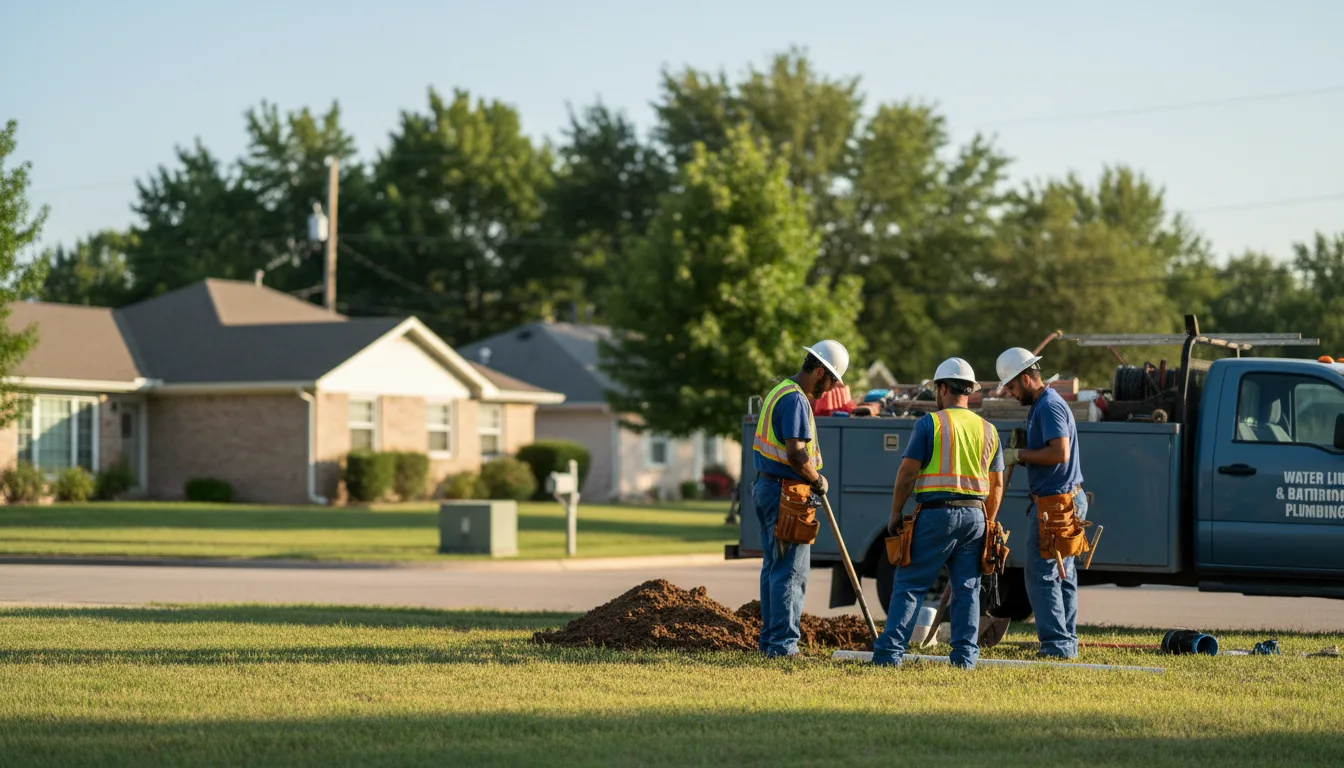 Residential water line and bathroom plumbing service in Randalia, IA